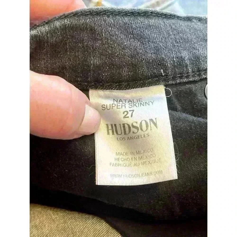 NWT Hudson Jeans Natalie Mid-Rise Super Skinny Ankle Jeans Size 27 washed black - Picture 8 of 9